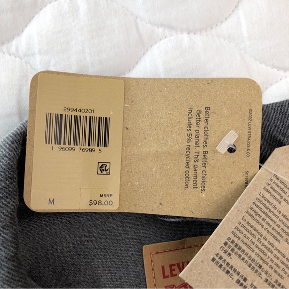 Levis NEW Women Trucker Happy Accident Jacket Size Medium Color Black - pockets - Picture 8 of 9